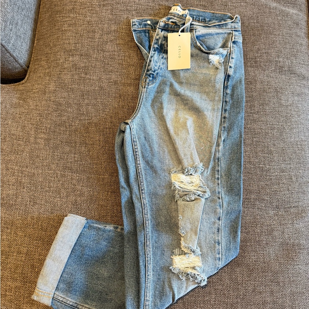 Cielo Women's Blue Distressed Jeans